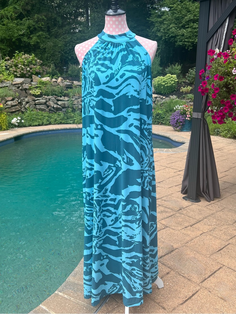 Bar III High-Neck Halter Maxi Dress Size L
